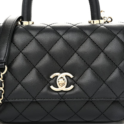 Chanel Caviar Quilted Extra Mini Coco Handle Flap Black 8 of 10