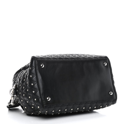 Versace Nappa Trapuntata Triangle Quilted Studded Duffle Black 4 of 9