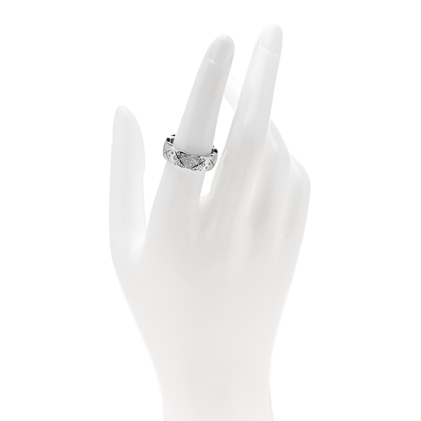 18K White Gold Diamond Small Coco Crush Ring 54 7