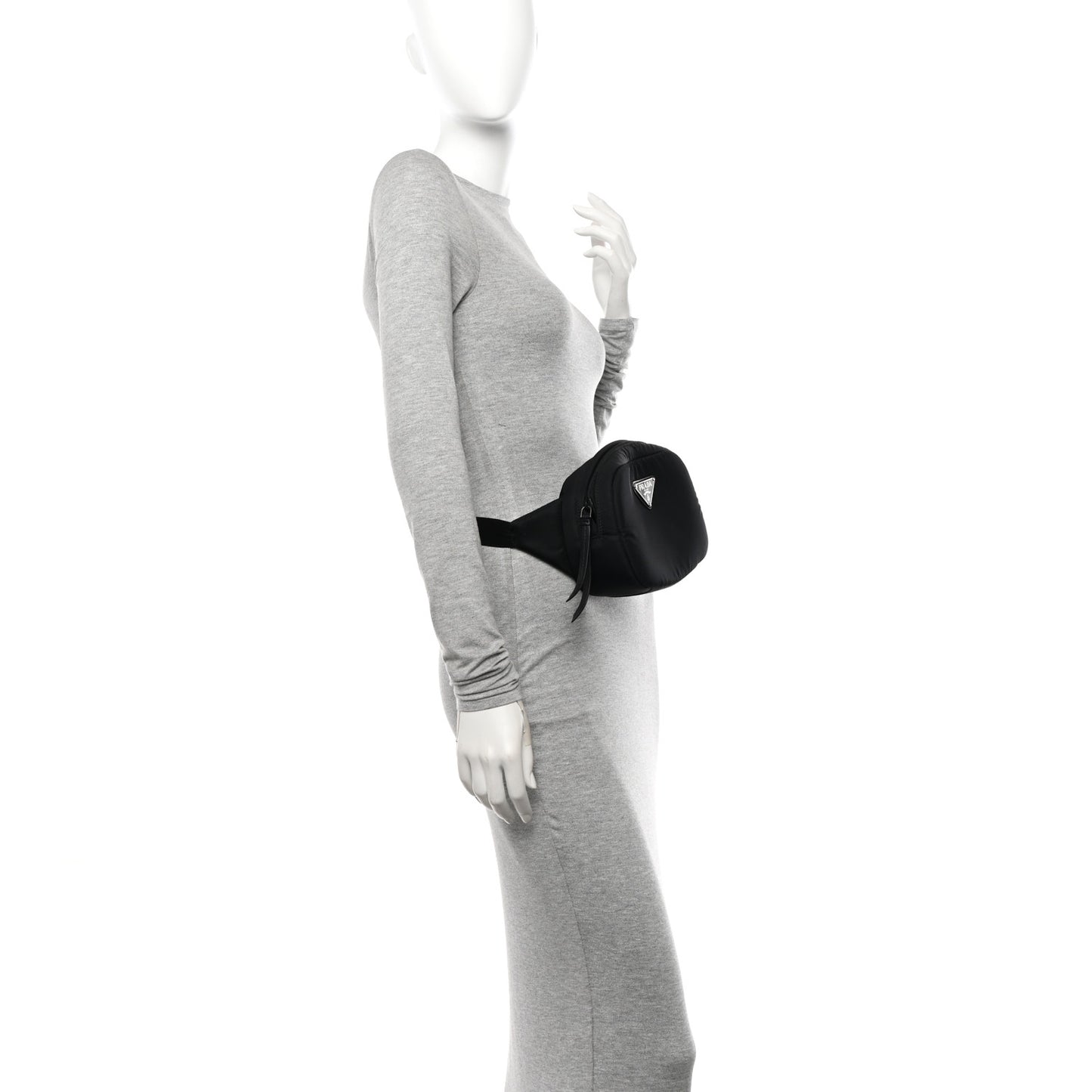 Tessuto Nylon Soft Padded Belt Bag Black