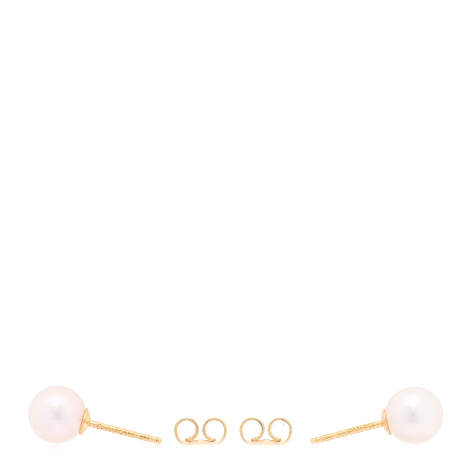 Mikimoto 18K Yellow Gold Akoya Cultured Pearl 7-7.5mm Stud Earrings 3 of 5