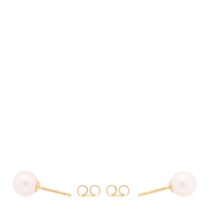 Mikimoto 18K Yellow Gold Akoya Cultured Pearl 7-7.5mm Stud Earrings 3 of 5