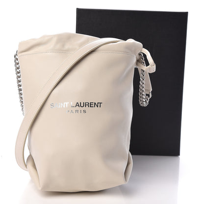 Saint Laurent Lambskin Small Teddy Bucket Bag White 10 of 10