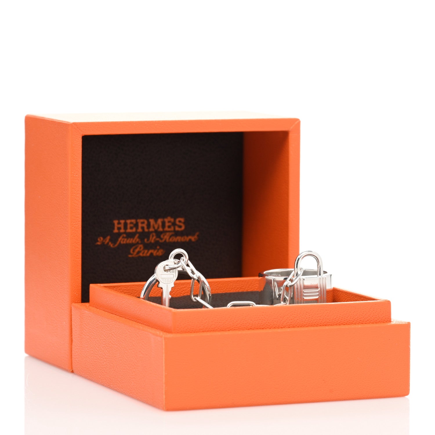 Hermes Sterling Silver PM Alphakelly Double Ring 50 5.25 5 of 5