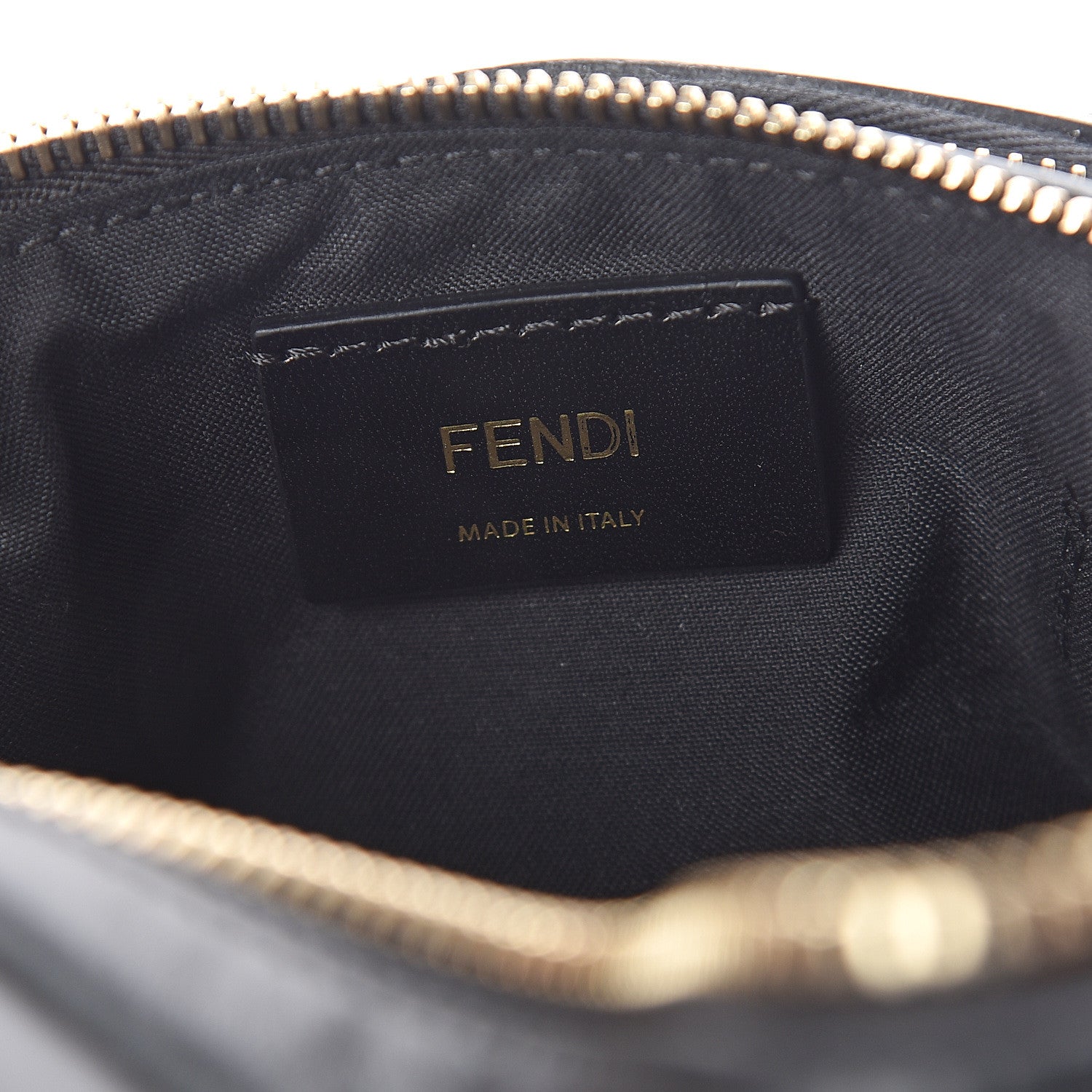 Fendi Vitello Grace Karligraphy Studded Pocket Belt Bag Black 5 of 8