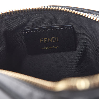 Fendi Vitello Grace Karligraphy Studded Pocket Belt Bag Black 5 of 8