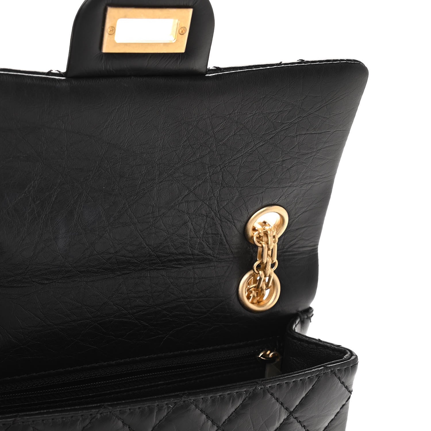 Chanel Aged Calfskin Quilted 2.55 Reissue Mini Flap Black 20 of 21