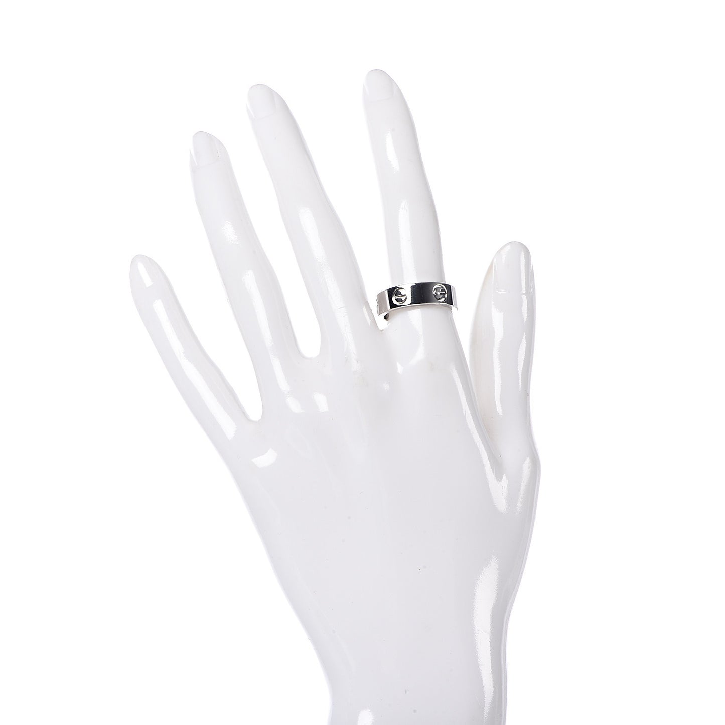 18K White Gold 5.5mm LOVE Ring 54 6.75