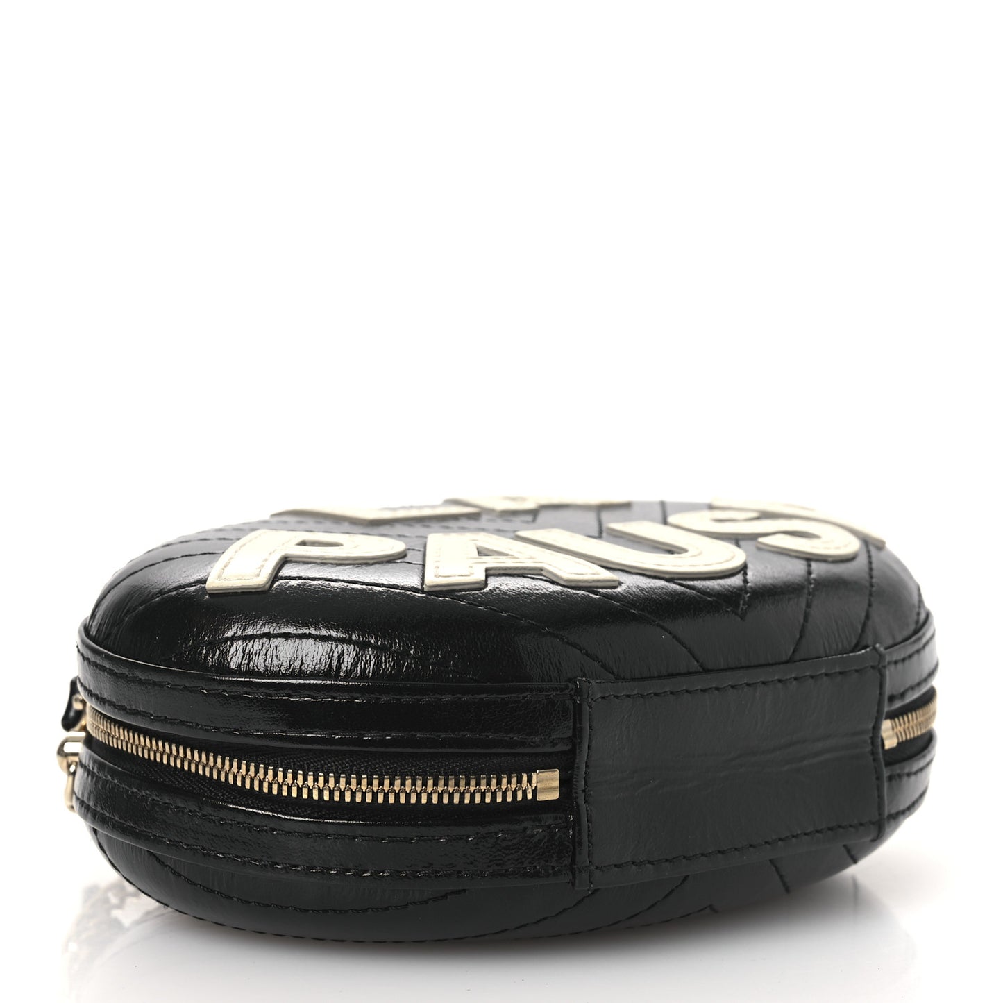 Lambskin Embroidered Chevron Quilted La Pausa Tassel Clutch Black