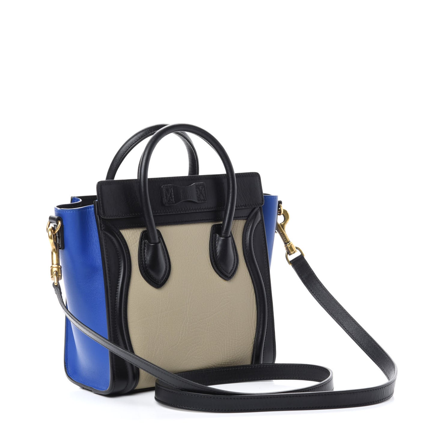 Elephant Calfskin Nano Tri-Color Luggage Beige