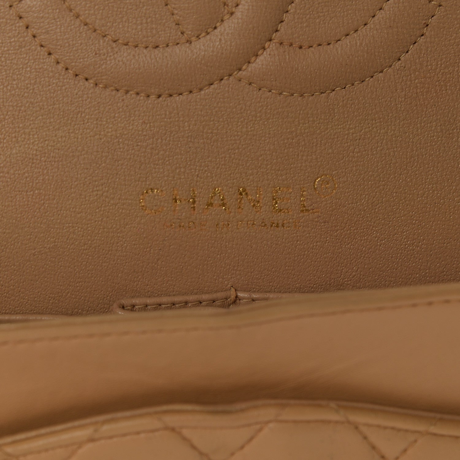 Chanel Lambskin Quilted Medium Double Flap Beige 12 of 14