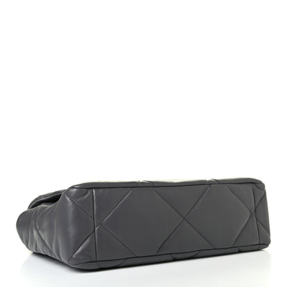Chanel Lambskin Quilted Large Chanel 19 Flap Dark Grey 3 of 4