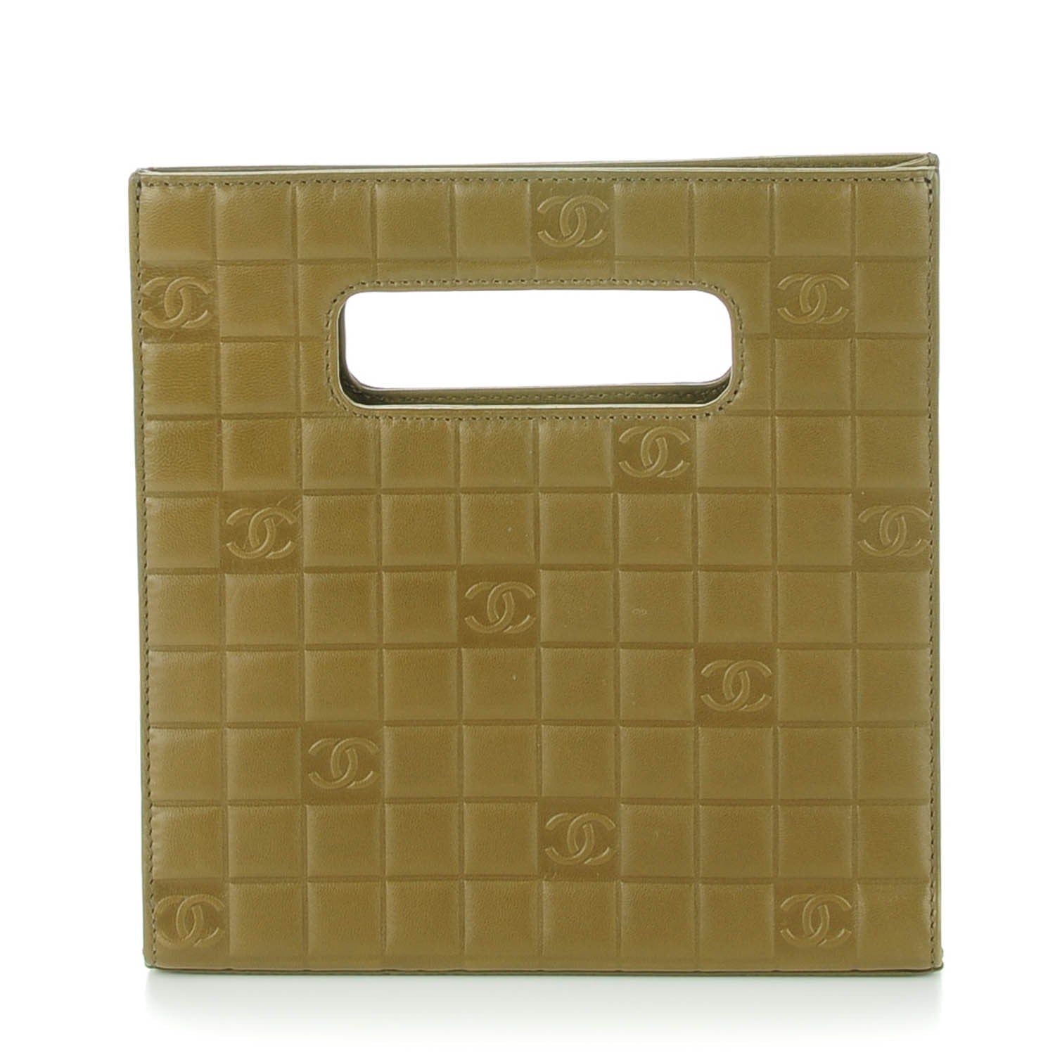 Chanel Lambskin Chocolate Bar Quilted Evening Bag Green 1 of 7