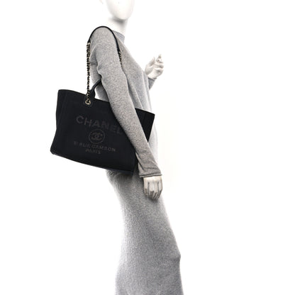 Chanel Mixed Fibers Small Deauville Tote Black 2 of 11