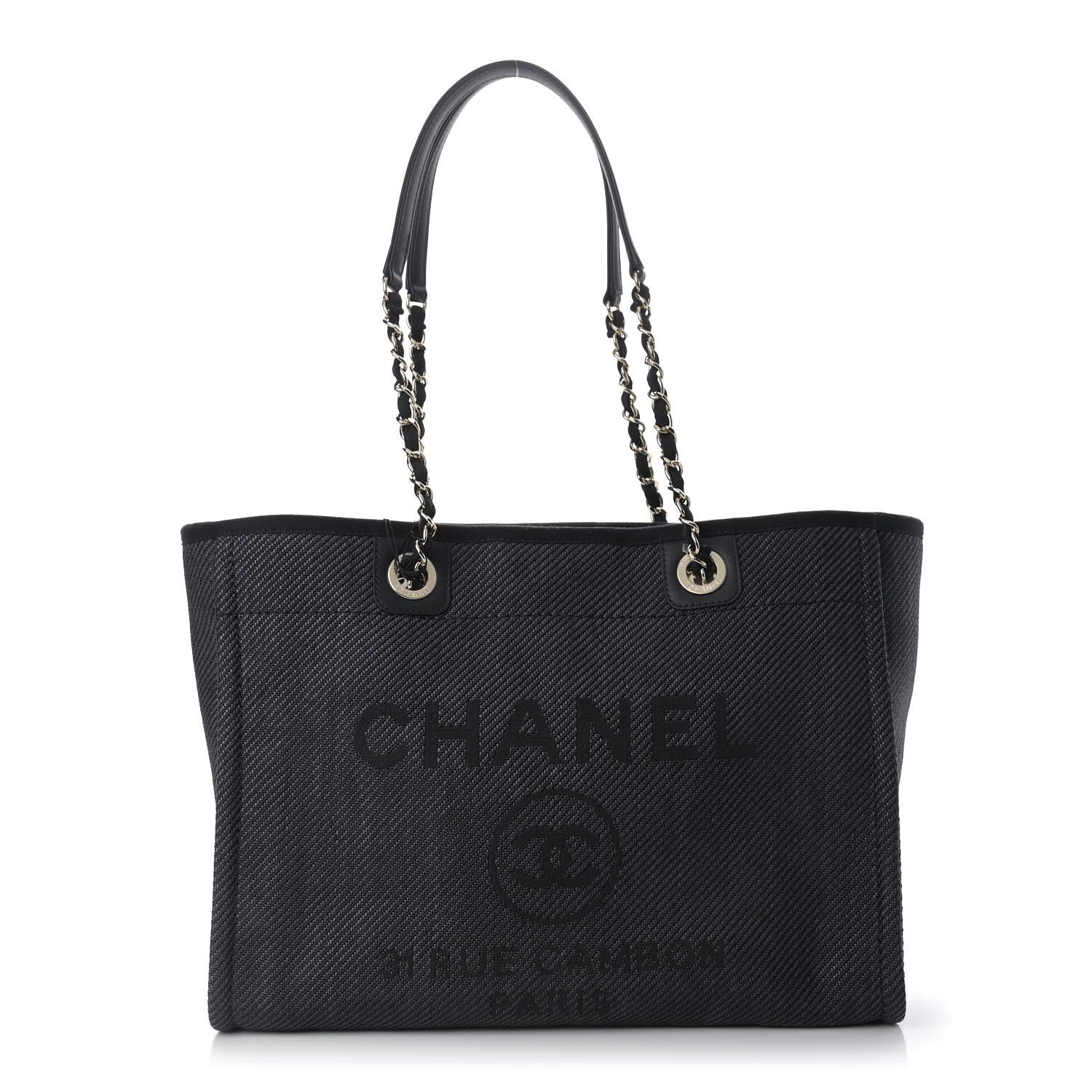 Chanel Mixed Fibers Calfskin Small Deauville Tote Black 1 of 9