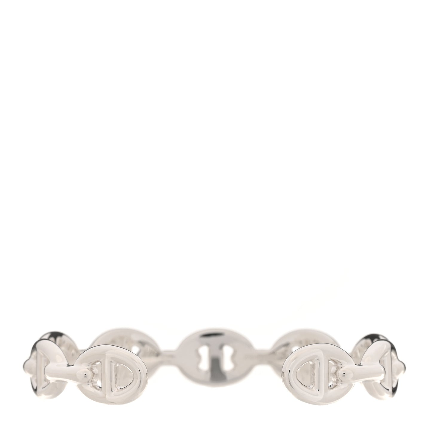 Sterling Silver MM Chaine d'Ancre Enchainee Cuff Bracelet SH