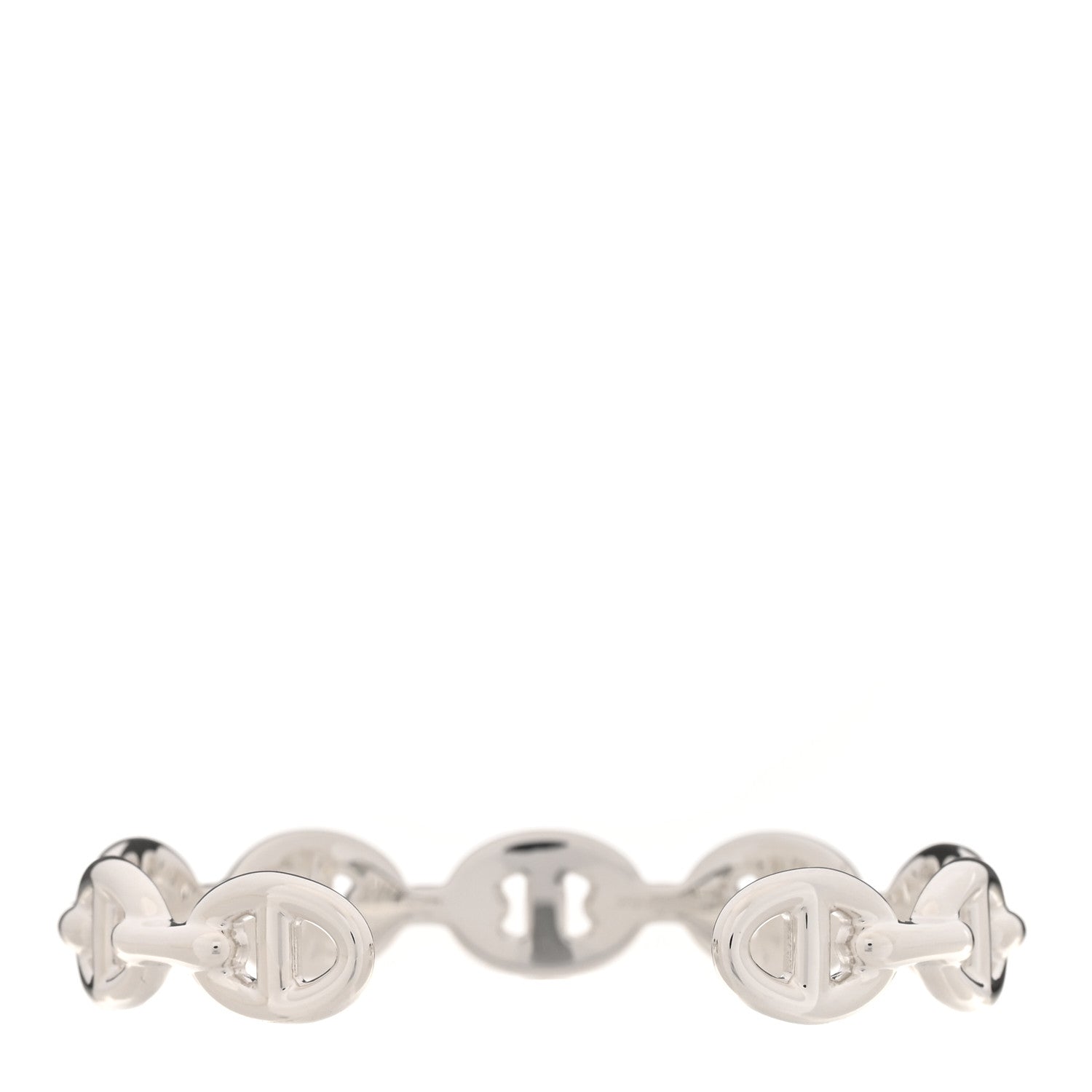 Hermes Sterling Silver MM Chaine d'Ancre Enchainee Cuff Bracelet SH 2 of 7