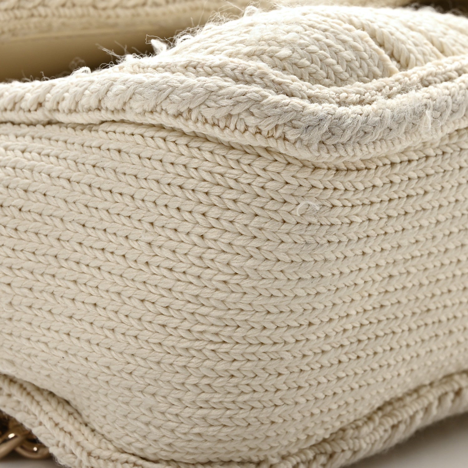 Gucci Knitted Wool Crystal Small GG Marmont Shoulder Bag Ivory 9 of 10