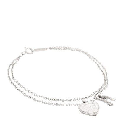 Tiffany Sterling Silver Return To Tiffany Love Heart Tag Key Bracelet 1 of 5