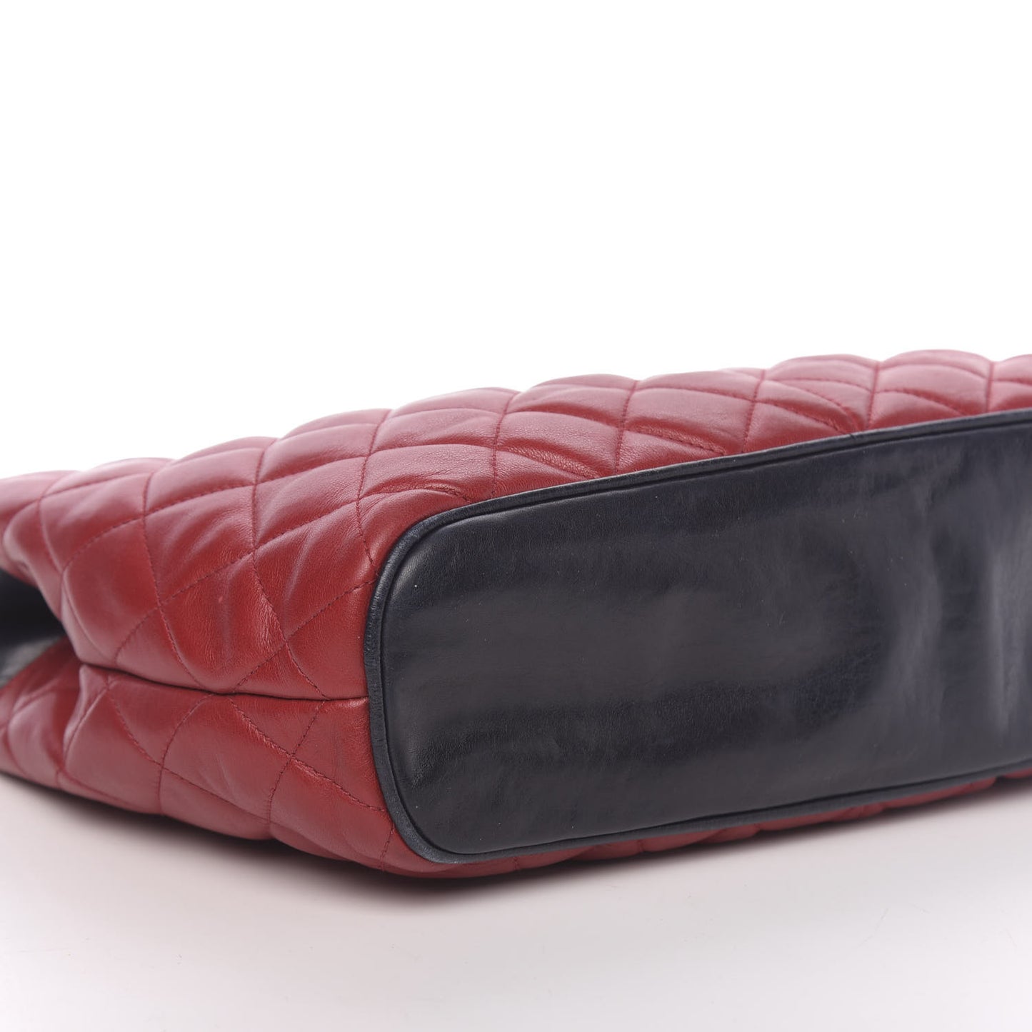 Lambskin Quilted Shoulder Bag Red Navy