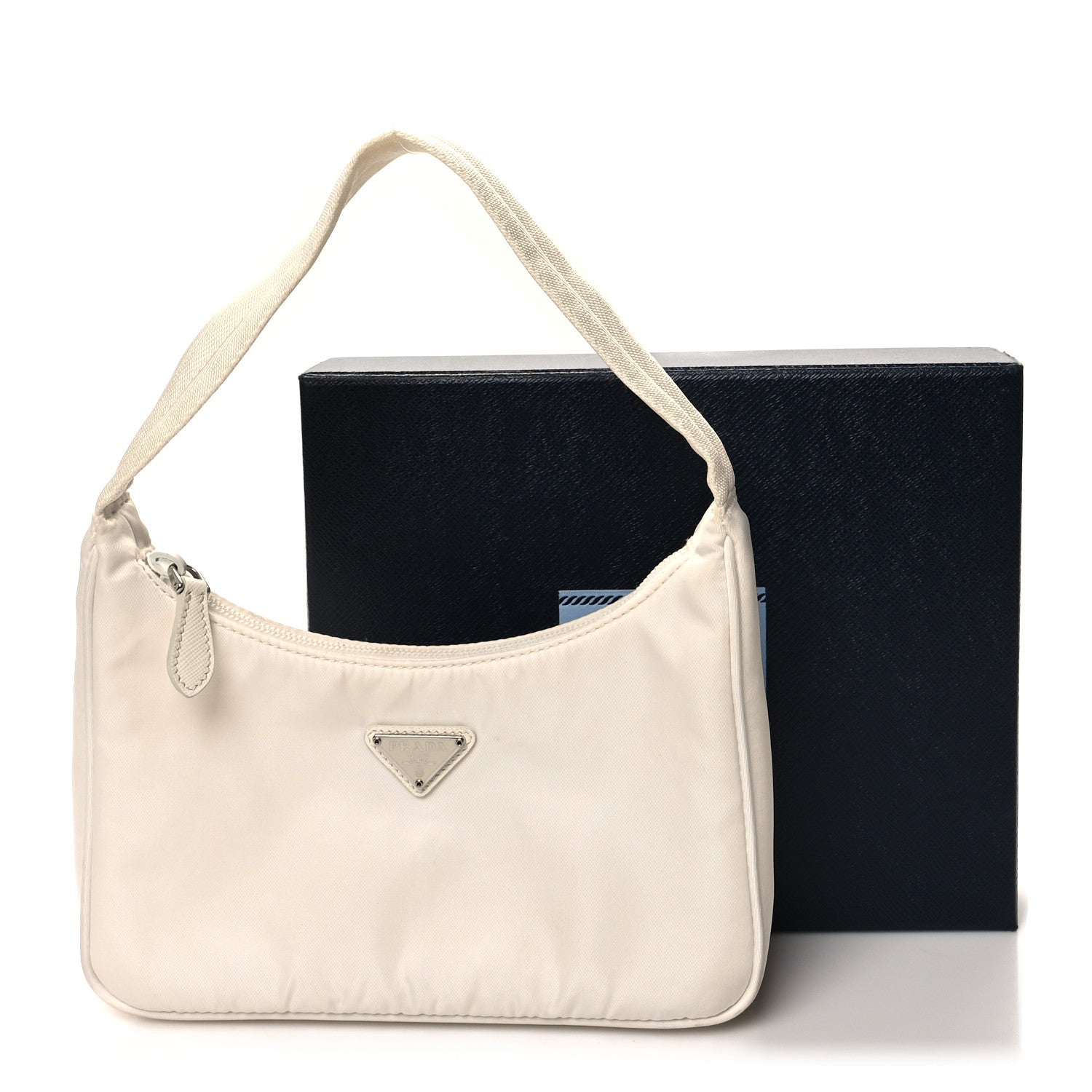 Prada Re-Nylon Saffiano Mini Re-Edition 2005 Bag White 10 of 10