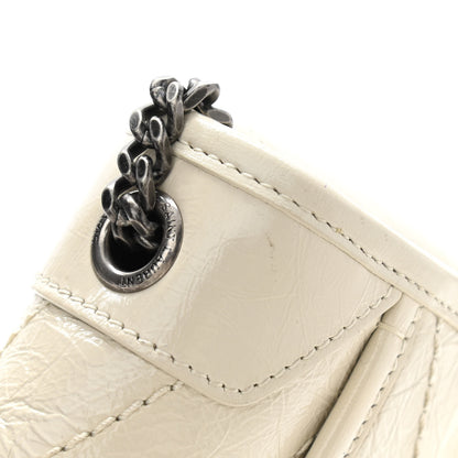 Saint Laurent Crinkled Calfskin Matelasse Monogram Niki Chain Wallet Crema Soft 8 of 14