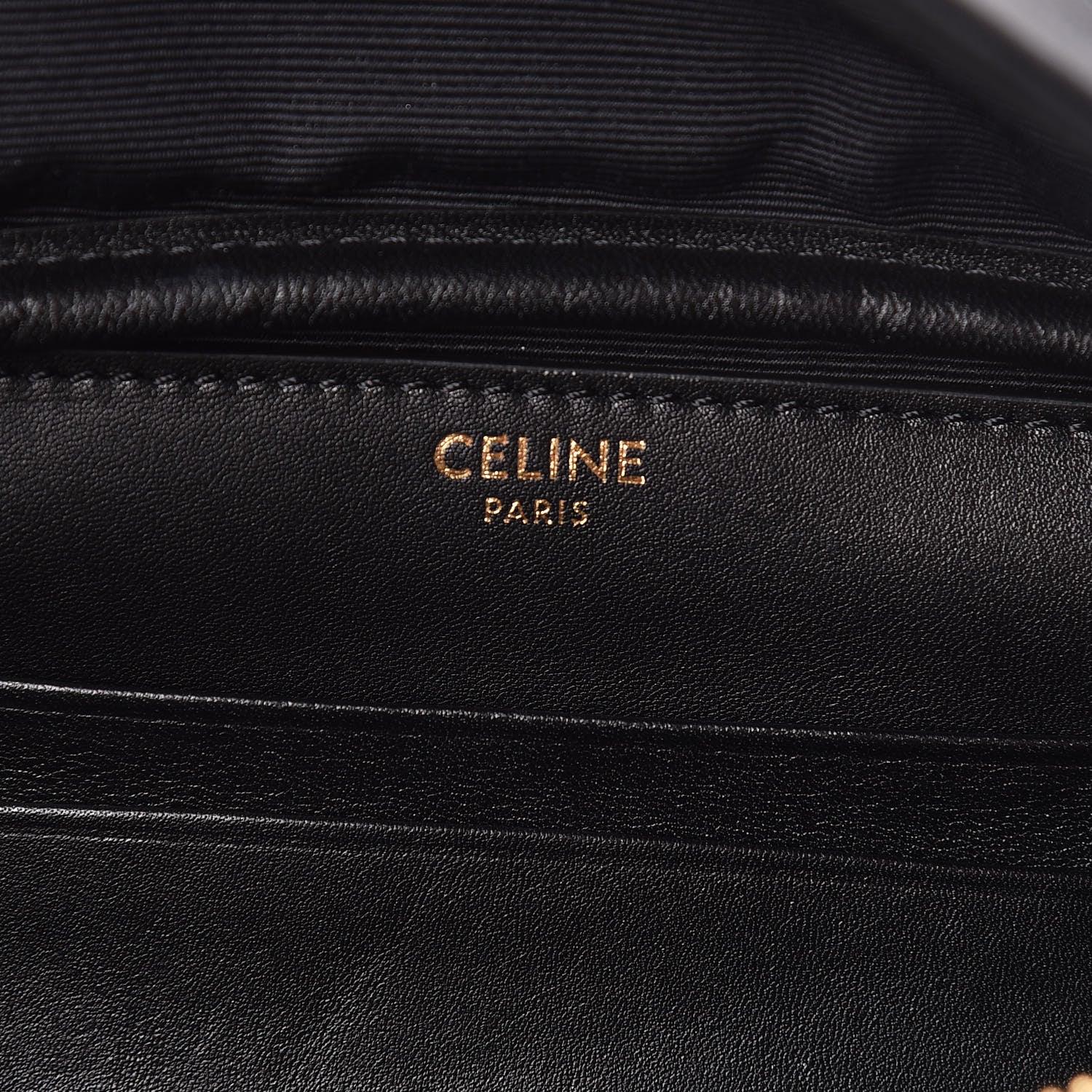 Celine Calfskin Quilted C Charm Belt Bag Black 6 of 10