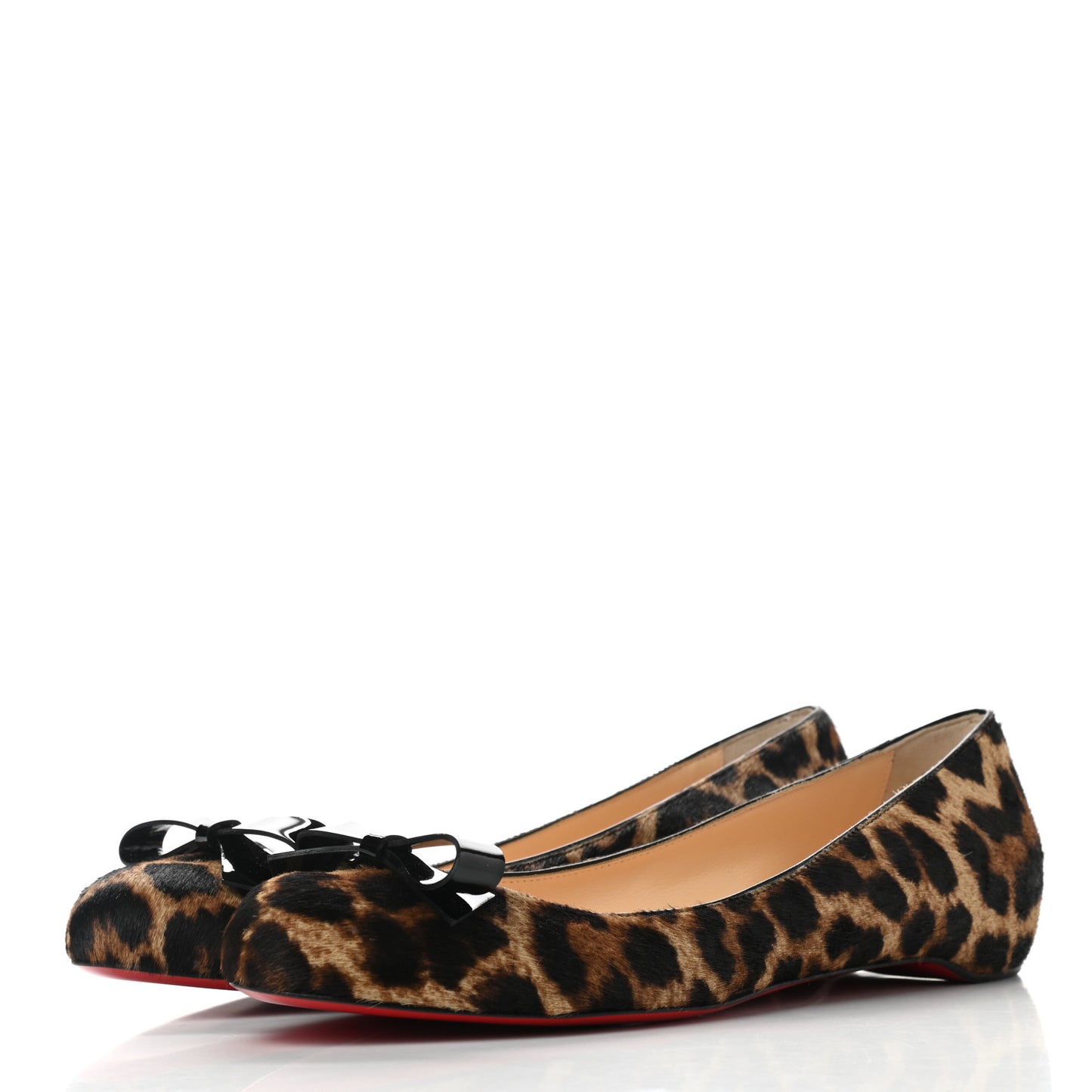 Calf Hair Patent Simplenodo Flats 39.5 Leopard Black