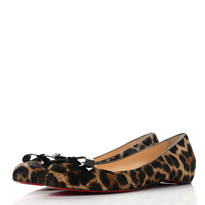 Christian Louboutin Calf Hair Patent Simplenodo Flats 39.5 Leopard Black 3 of 8