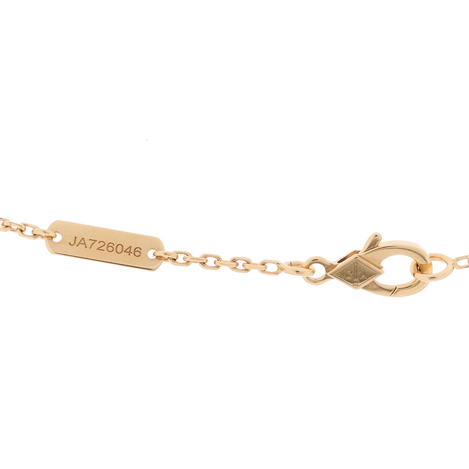 Van Cleef & Arpels 18K Rose Gold Gray Mother of Pearl Vintage Alhambra Pendant Necklace 5 of 5