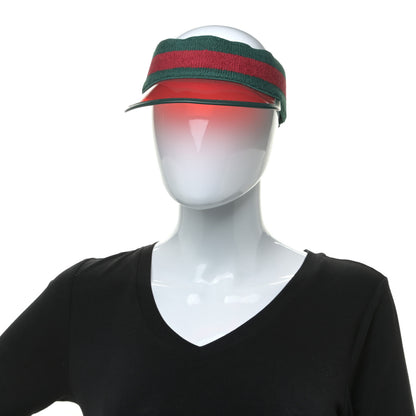 Gucci Vinyl Web Visor L Green Red 2 of 7