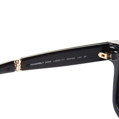 Chanel Acetate Metal Polarized Square Folding Sunglasses 6053 Black Black 7 of 9
