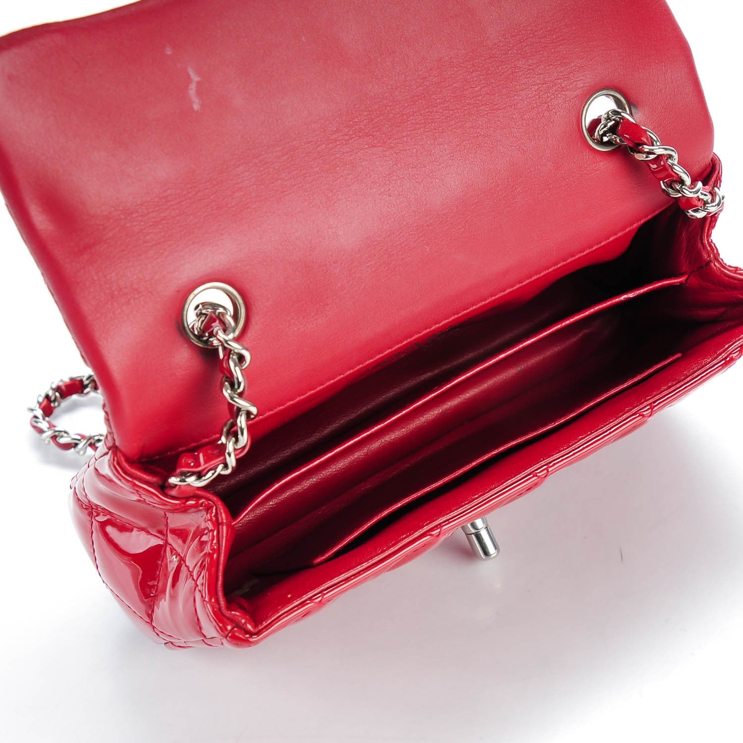 Chanel Patent Calfskin Quilted Extra Mini Flap Red 6 of 8