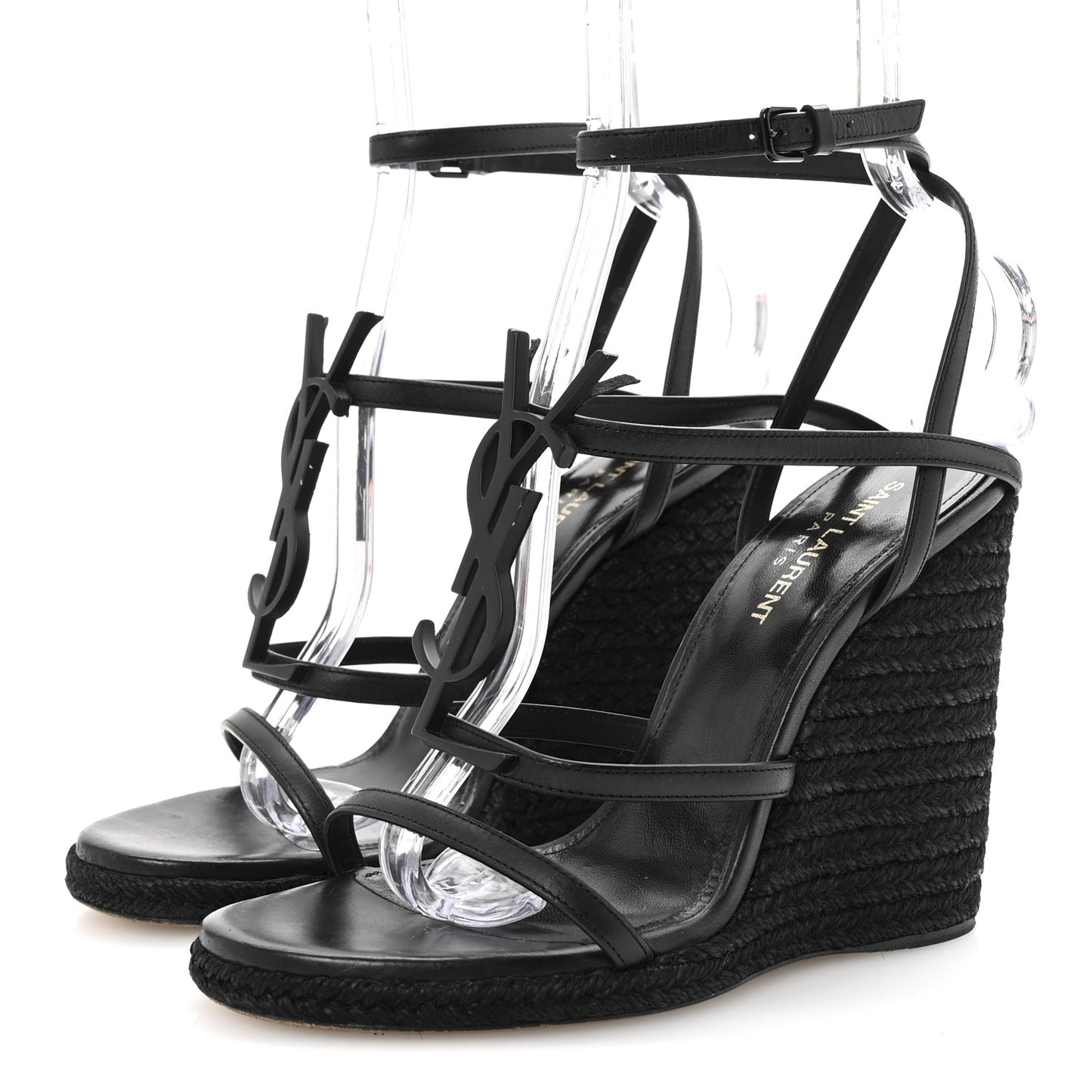 Calfskin Cassandra Espadrille 105 Wedges 37.5 Black