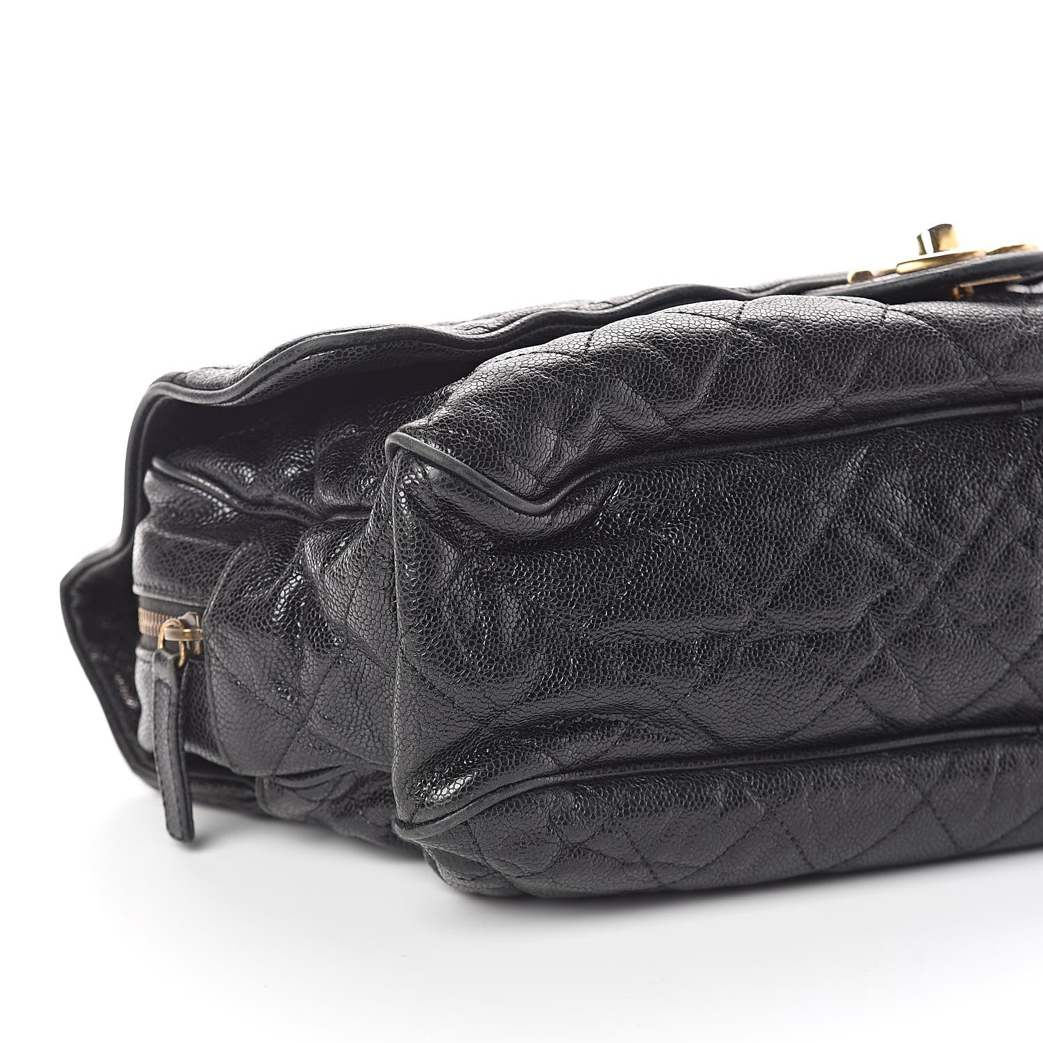 Chanel Crumpled Grained Calfskin Quilted Maxi Shiva Flap Black 9 of 10