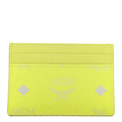 MCM Visetos Card Case Neon Yellow 1 of 7