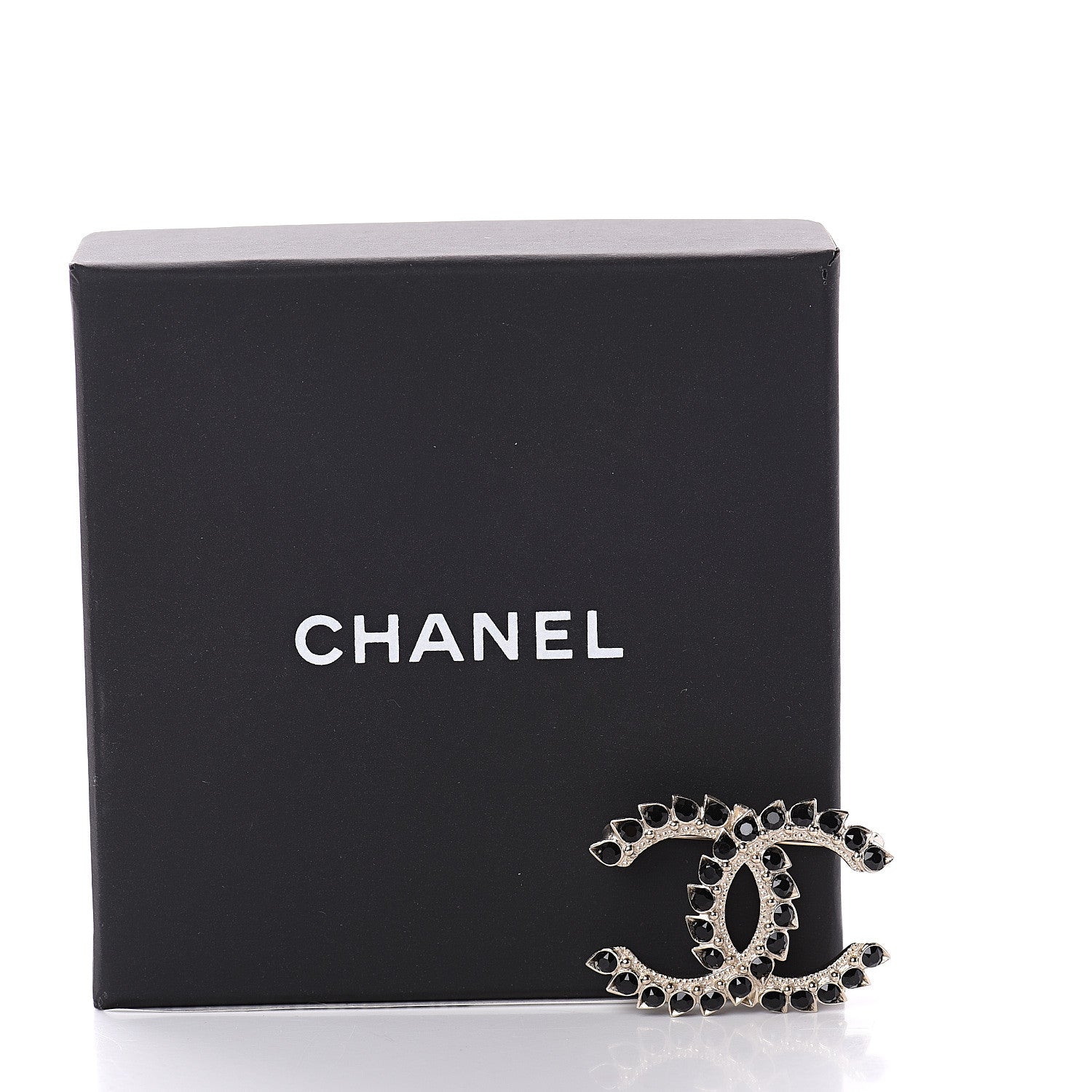 Chanel Metal Strass Crystal Dazzling Wheat CC Brooch Gold Black 4 of 4