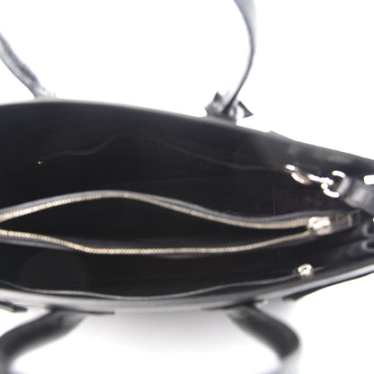 Saint Laurent Calfskin Crocodile Embossed Small Sac de Jour Black 6 of 11