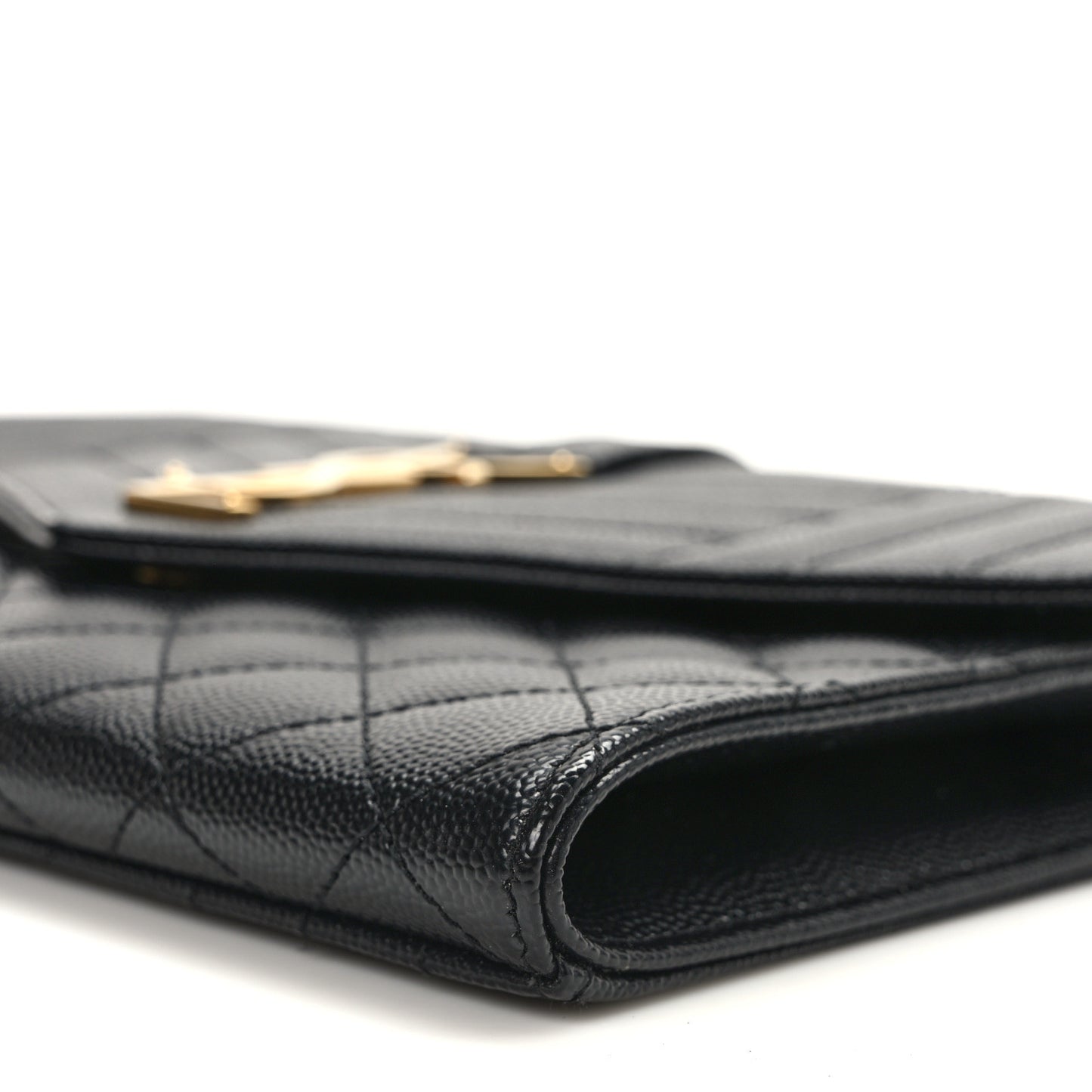 Grain De Poudre Textured Mixed Matelasse Triquilt Monogram Clutch Black