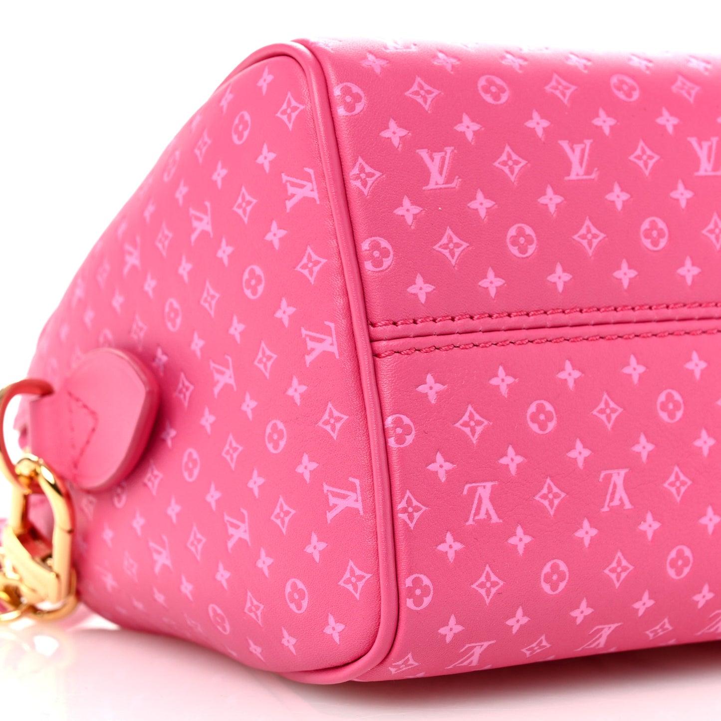 Calfskin Nanogram Embossed Speedy Bandouliere 20 Rose