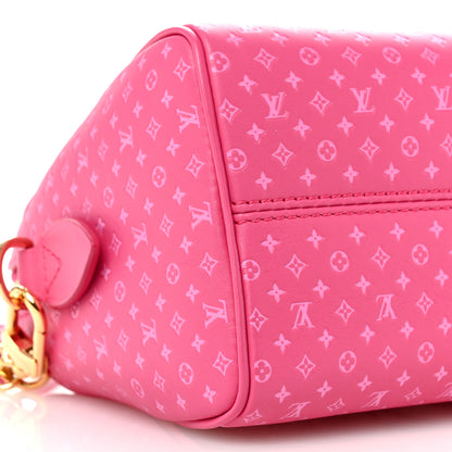 Louis Vuitton Calfskin Nanogram Embossed Speedy Bandouliere 20 Rose 8 of 9