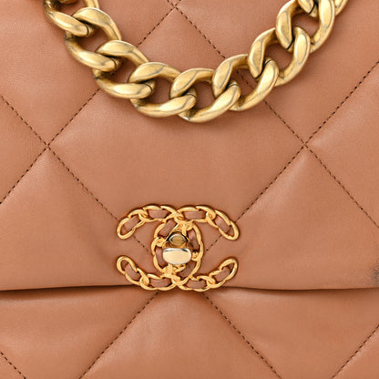 Chanel Lambskin Quilted Large Chanel 19 Flap Brown 8 of 13