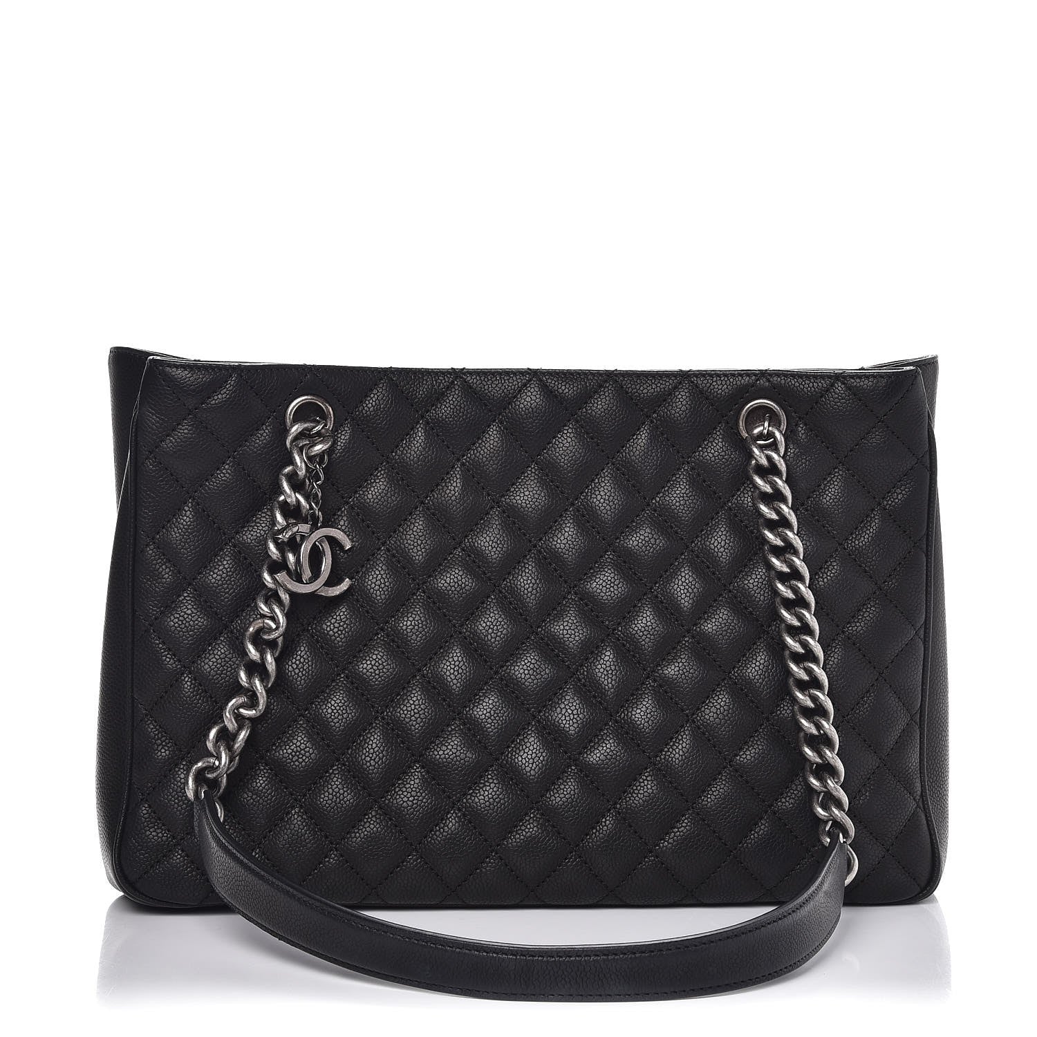 Chanel Caviar Quilted Medium Rock In Rome Tote Black 1 of 8