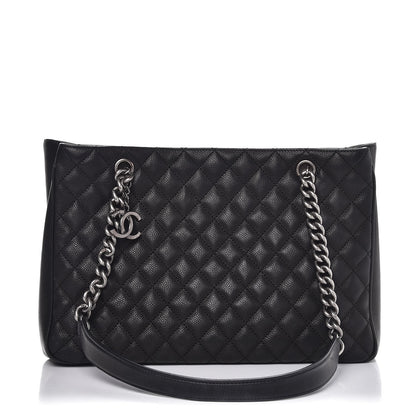Chanel Caviar Quilted Medium Rock In Rome Tote Black 1 of 8