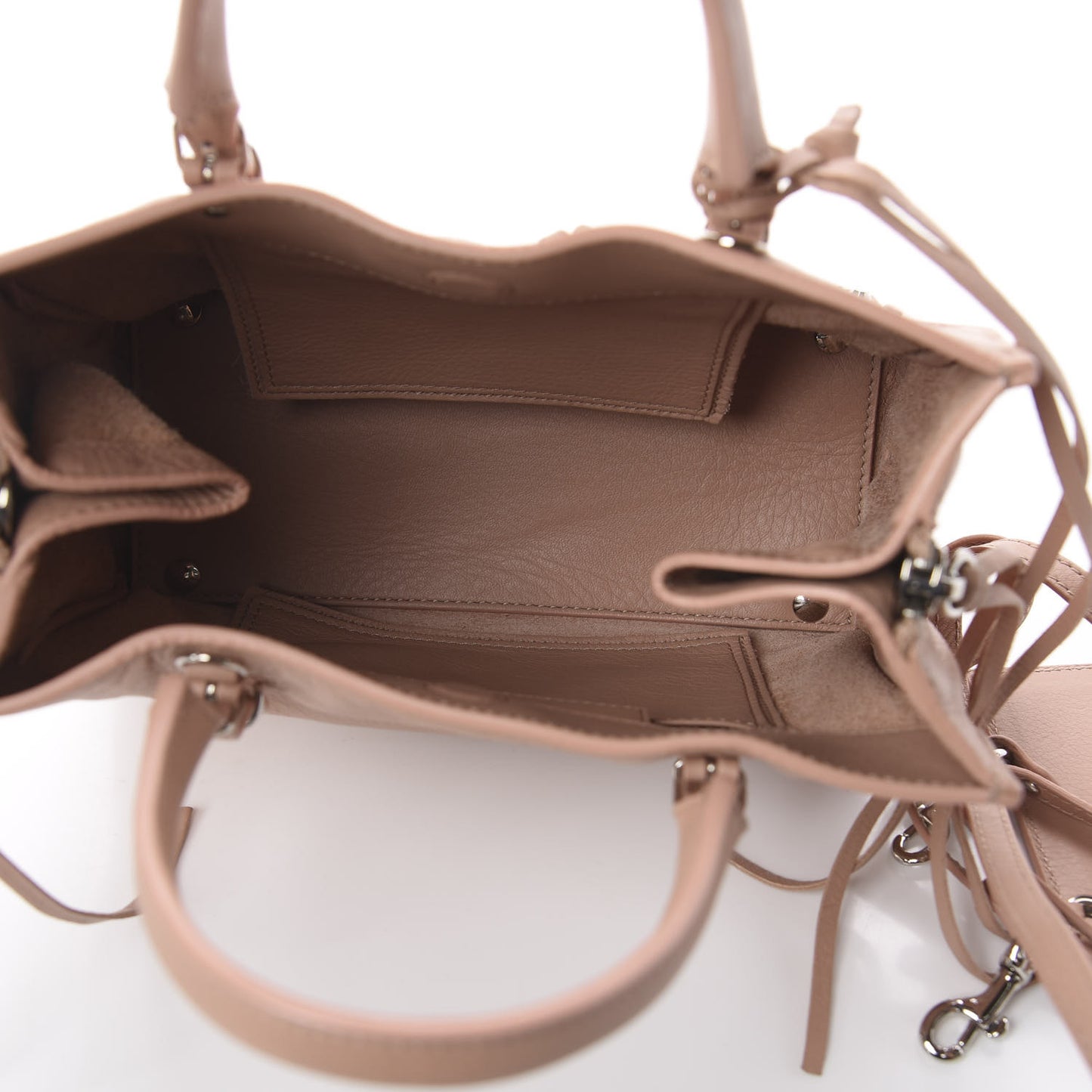 Calfskin Papier Mini A4 Zip Around Tote Beige Desert