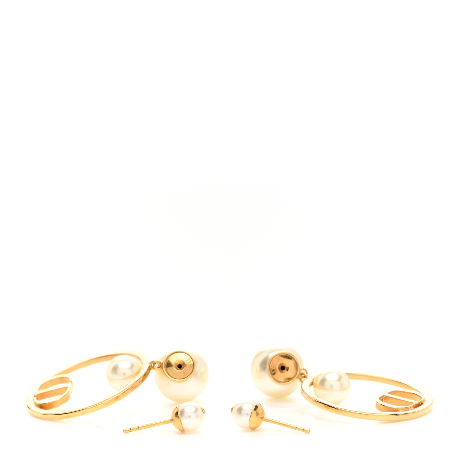 Christian Dior Pearl 30 Montaigne Earrings Gold 3 of 4