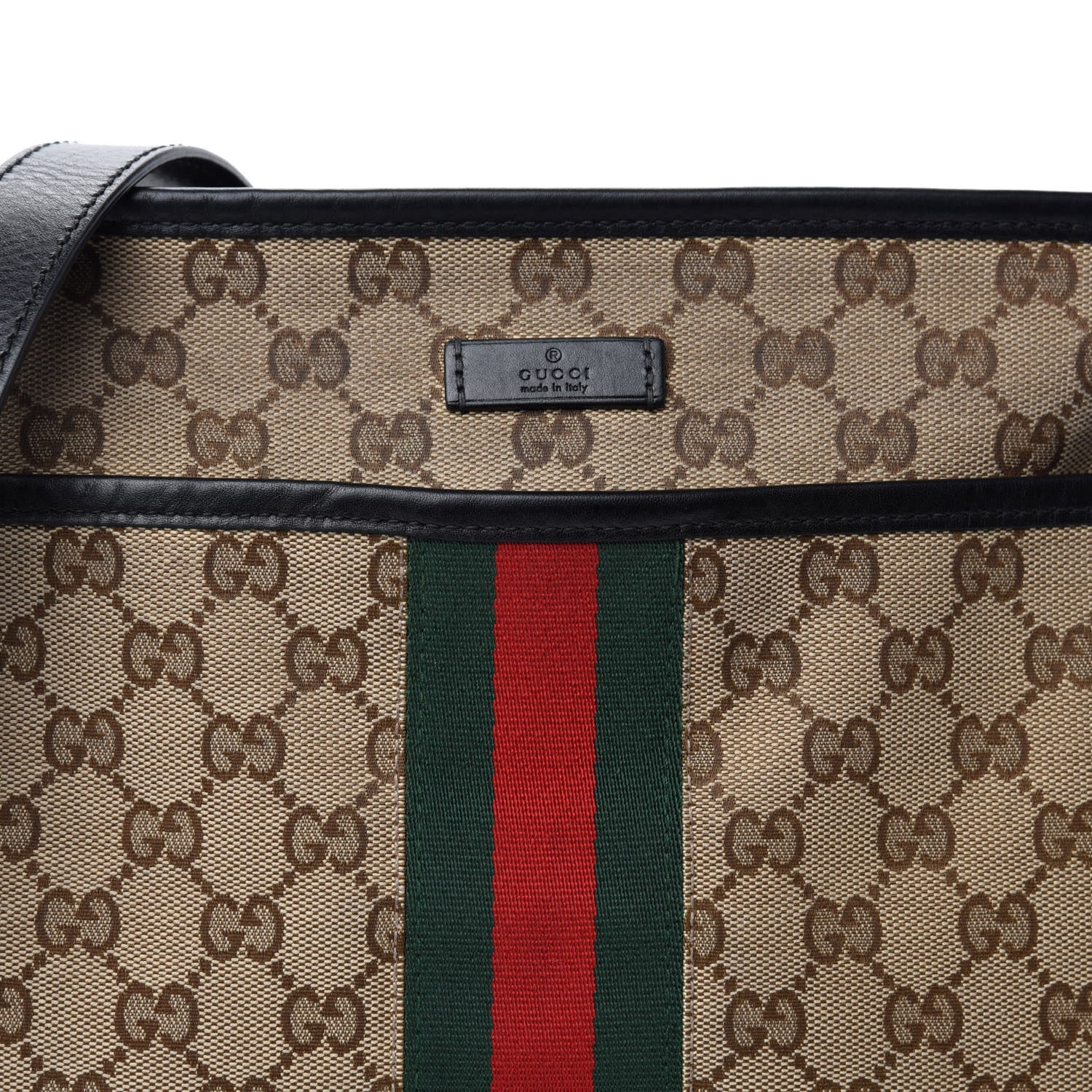 Gucci GG Monogram Web Flat Messenger Bag Black 11 of 11