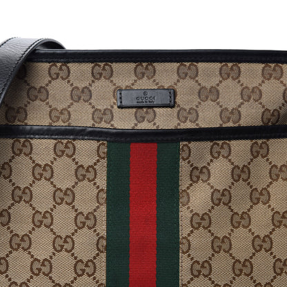 Gucci GG Monogram Web Flat Messenger Bag Black 11 of 11