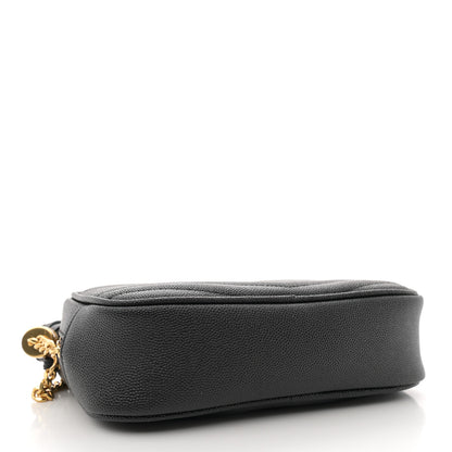 Saint Laurent Grain De Poudre Matelasse Monogram Mini Lou Camera Bag Black 4 of 11