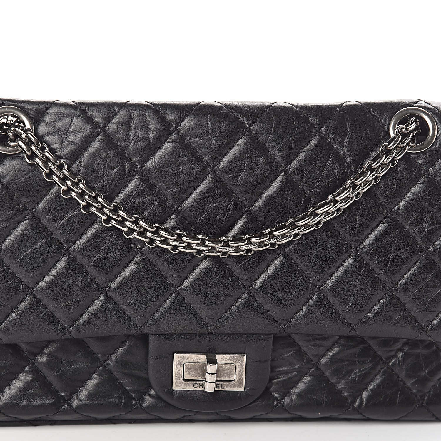 Chanel Aged Calfskin Quilted 2.55 Reissue 225 Flap Black 8 of 10